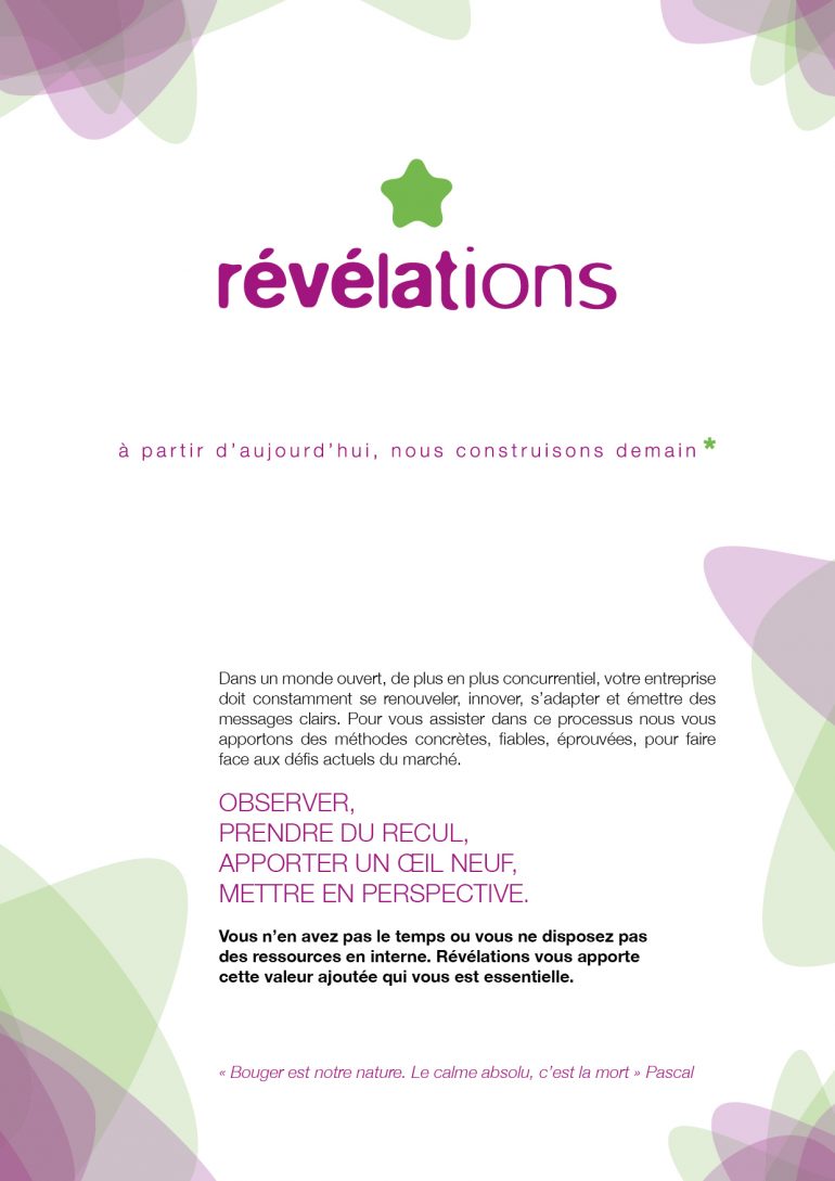 plaquette commerciale Révélations